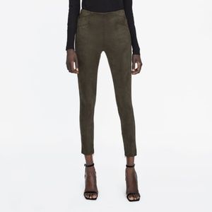 Zara vegan suede leggings